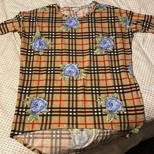 Lula Roe Plaid Tunic Shirt